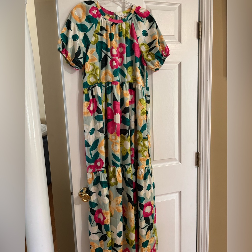 TCEC Floral Maxi Dress with Multicolor Design